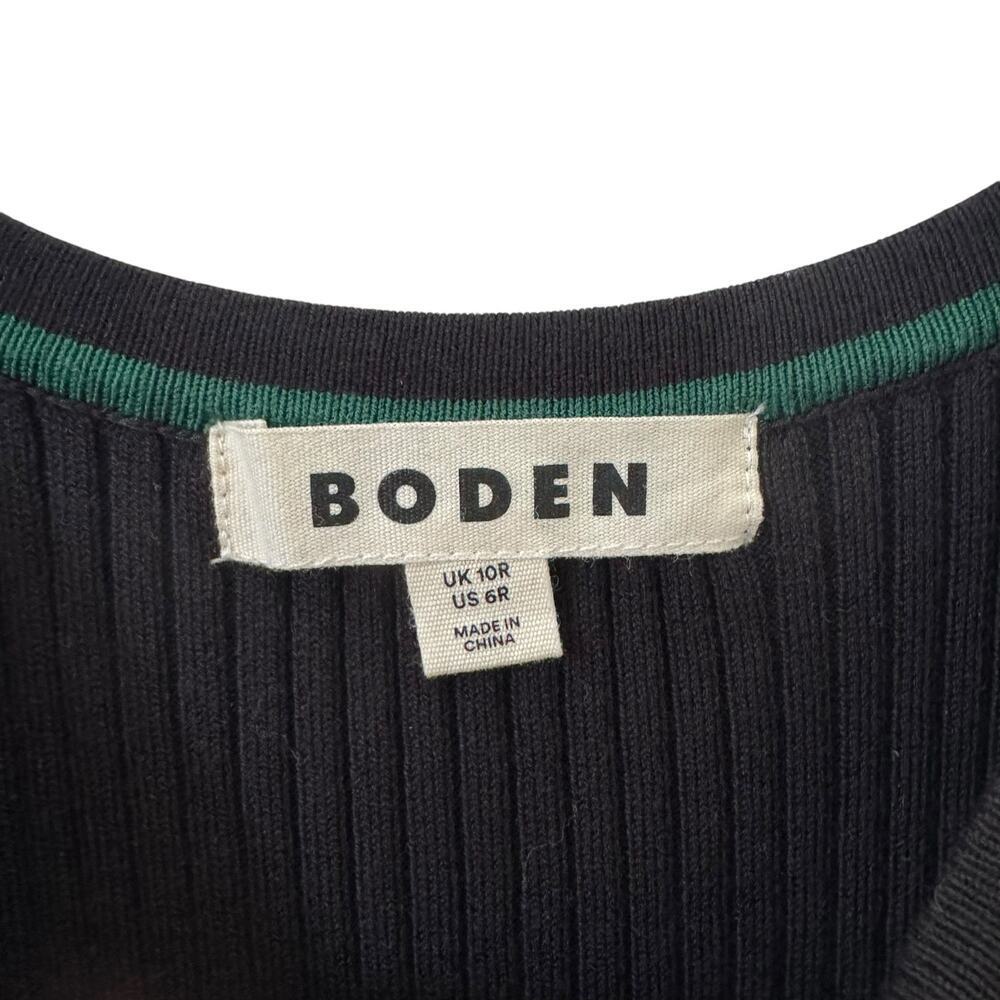 Boden Ribbed Cutout Knit Short Sleeve Midi Dress Black Size 6 - Picture 8 of 11